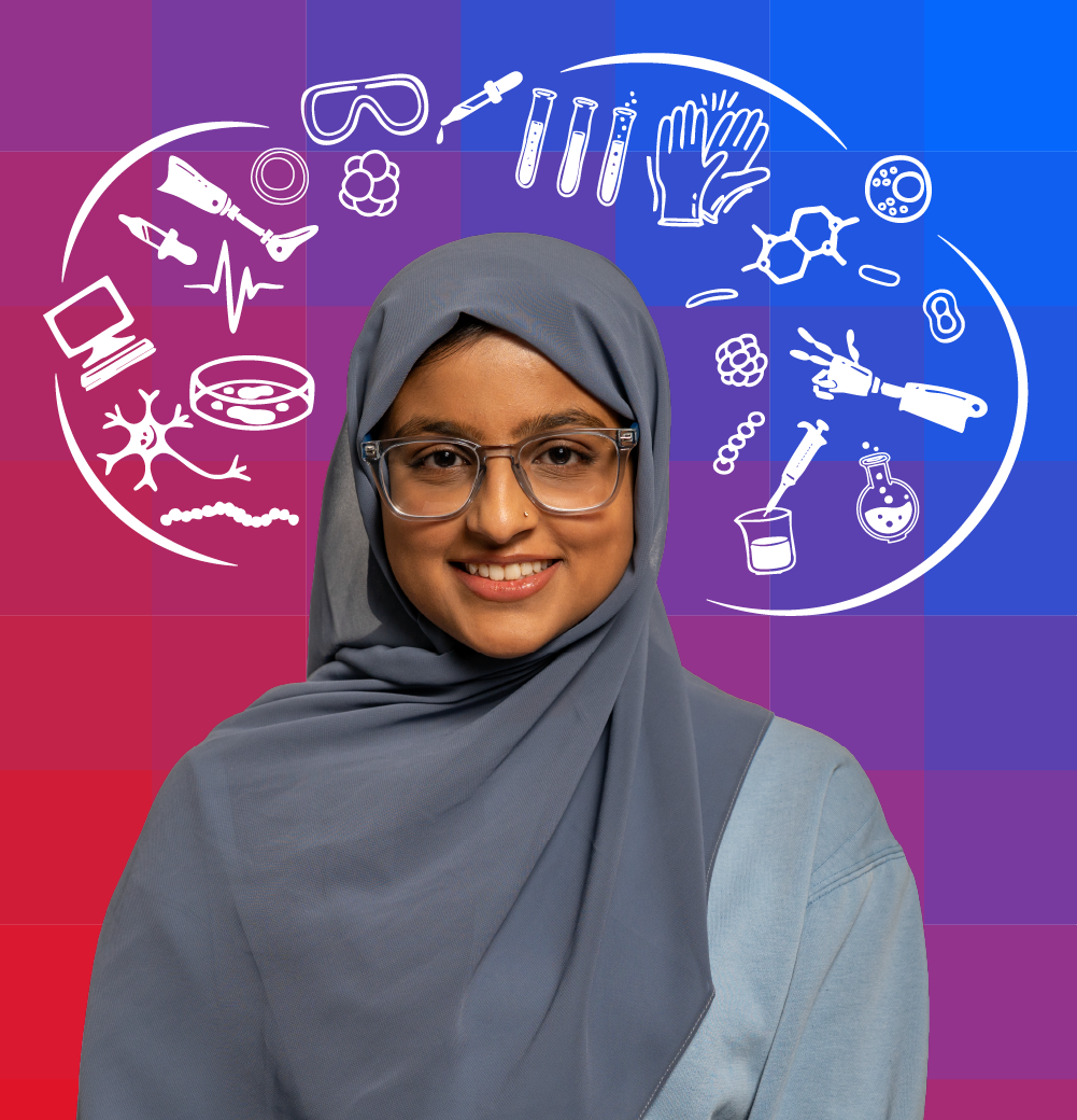 Areeba looking up and to the right